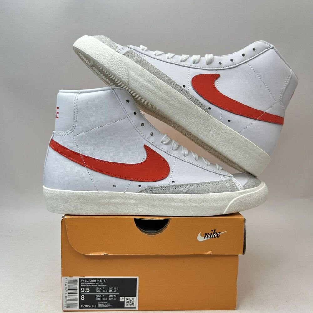 Nike Shoes Blazer Mid 77’ WMNS “Habanero Red White” 2024